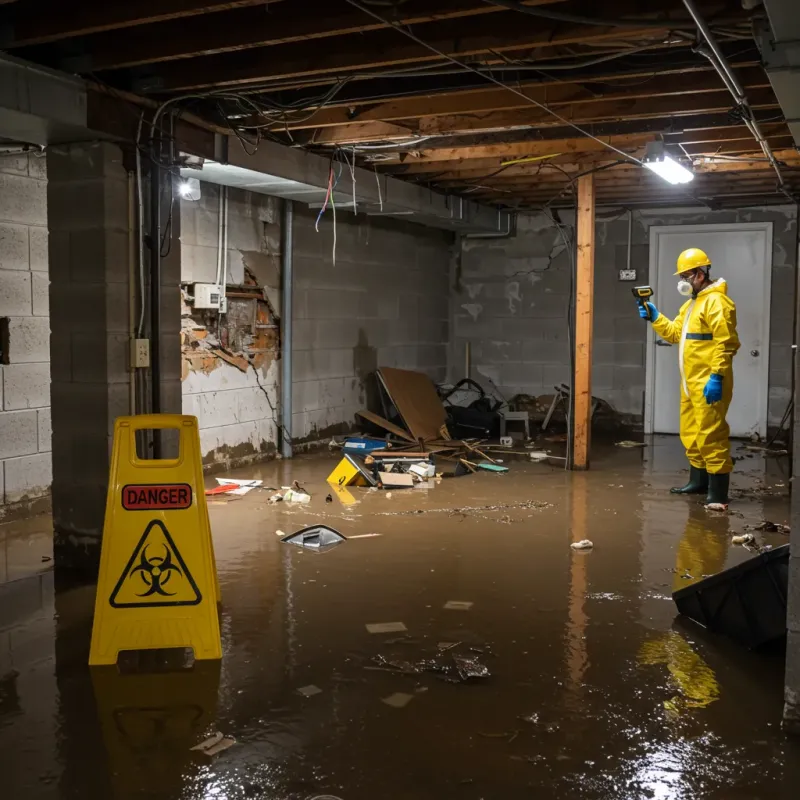 Flooded Basement Electrical Hazard in El Negro, PR Property